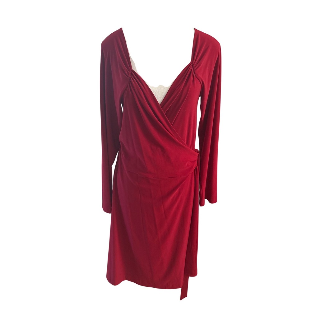 NORMA KAMALI Red Sweetheart Wrap Dress in red Size XL